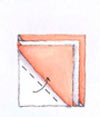 Складывание полотняной салфетки. Форма "Двухцветный башмачок"
