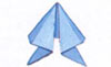 Складывание полотняной салфетки форма "Голубая форель ". Фото