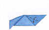 Складывание полотняной салфетки форма "Голубая форель ". Фото
