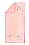 Складывание полотняной салфетки форма "Крестоносец". Фото