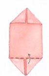 Складывание полотняной салфетки форма "Крестоносец". Фото